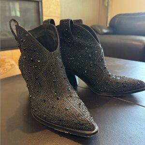 Jessica Simpson Black Embellished Women's Ankle Boots
